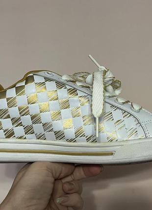 Снікерси wbl white gold білі модні стильні кросівки кеди скейтборди