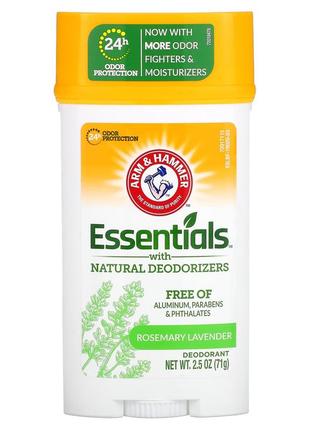 Essentials, дезодорант с натуральными дезодорирующими веществами, широкий сток, розмарин и лаванда
