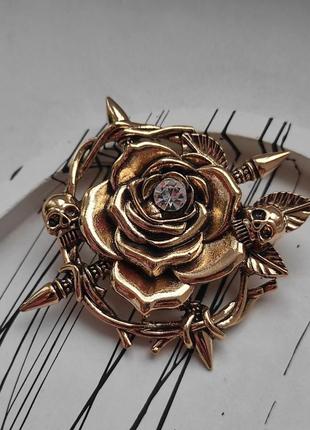 Необычная и оригинальная брошь роза,череп в винтажном стиле ⚜️