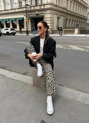 Леопардовые брюки zara 4