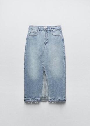 Джинсовая юбка-миди zara