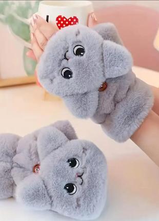 Беспальцевые перчатки котика