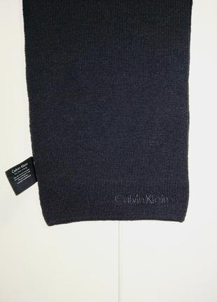 Шарф оригинал calvin klein чорный цвет акрил