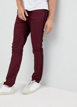 Новые с бирками бордовые чинос мужские asos (28/xs)