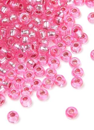 Чешский бисер preciosa № 10/0 08277 (прозрачный розовый с серебристым отверстием) / 10 г