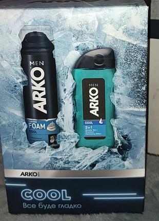 Мужской подарочный набор гель для бритья и шампунь-гель arko