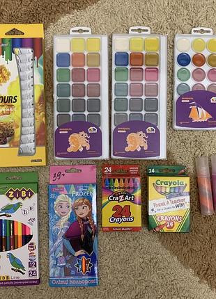 Набор для творчества (акварель + масляные краски + карандаши + кромола + клей с блестками)