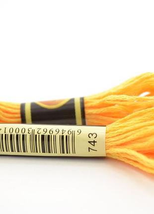 Нитки мулине для вышивки схс-743 солнечный / 8 м