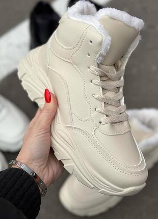 Кросівки жіночі зимові екошкіра