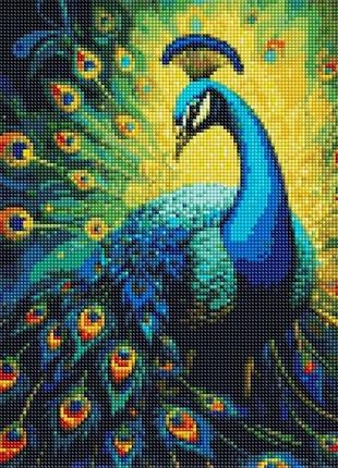 Алмазная мозаика без подрамника "изящный павлин" с ав стразами amc7869 30х40см