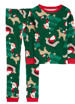 Carters хлопковая пижама картерс новогодняя santa