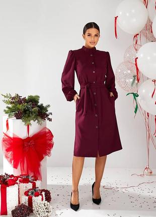 Вишукана елегантна сукня на гудзиках з паском