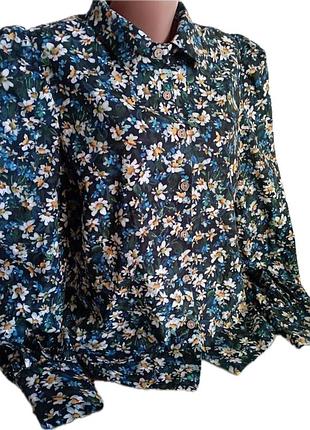 Яркая хлопковая блуза в цветочный принт от дорогого бренда joe browns