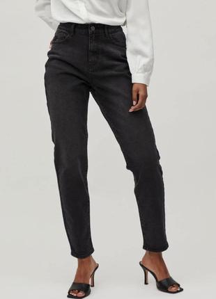 Джинси high waist & mom fit жіночі vila m-32 чорні (12345790)