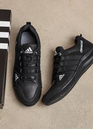 Мужские кожаные кроссовки adidas support black