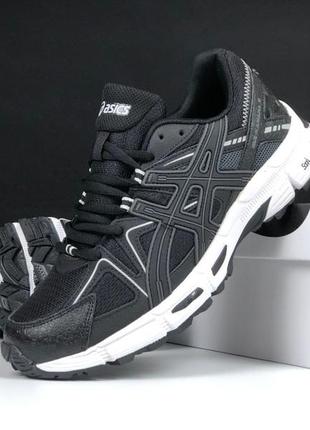 Asics gel kahana 8 чорні з білим асікс чоловічі текстильні кросівки зручні