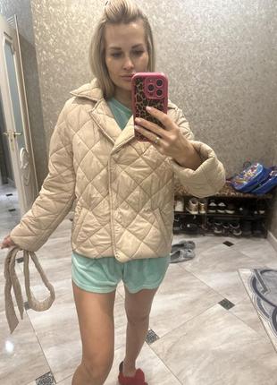Куртка курточка пальто косуха стеганая куртка тренч5 фото