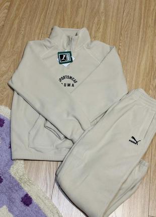 Флисовый спортивный костюм puma, xs рост до 160см