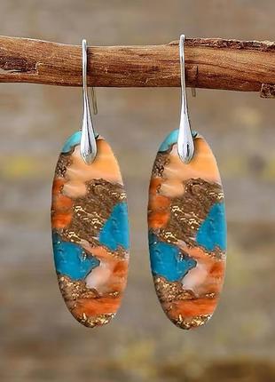 Серьги в этно бохо стиле цветные