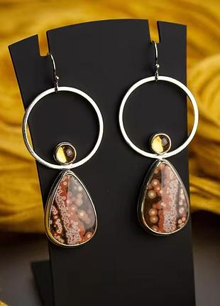 Серьги в бохо фольк стили