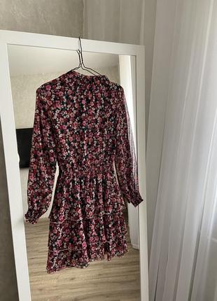 Платье с оборками в цветочный принт new look