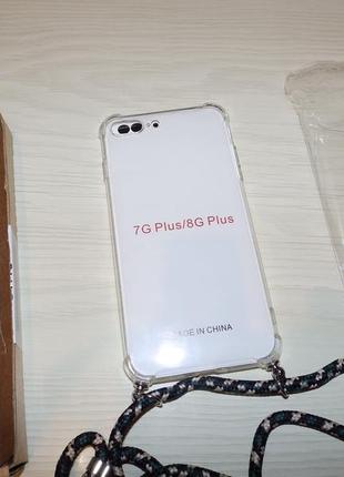 Чохол для iphone 7 plus/8 plus зі шнуром, прозорий uymo