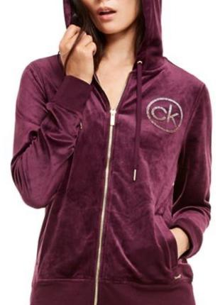 Велюровое худи calvin klein(оригинал из сша),размер xs