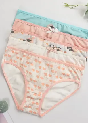 Трусы детские слипы для девочки nicoletta (вик: 8-9, 10-11, 12-13 лет) | 5 шт микс