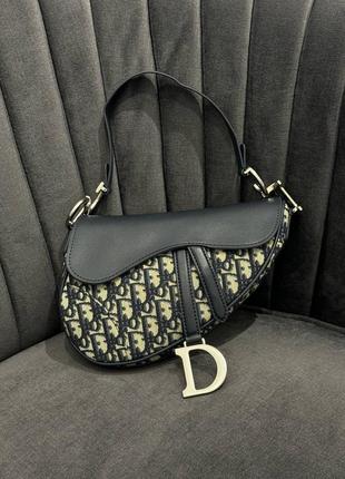 Сумка брендовая монограмм седло верх кожа низ плотный текстиль премиум