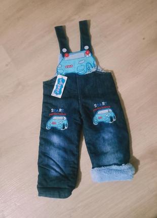 Джинсовий комбінезон на травці для хлопчика 2 р