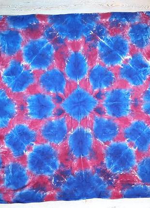 💥1+1=3 нежный цветной шелковый платок в розово-синих тонах