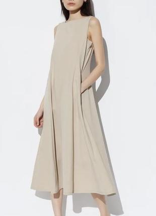 Бежевое платье airism uniqlo, р.xxs-xs