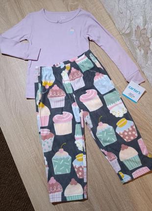 Пижама carter's на флисе для девочки 2