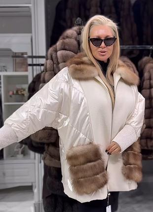 Пальто куртка альпака и куница