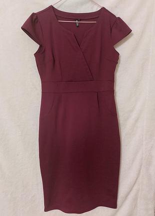 Бордовое платье l 2