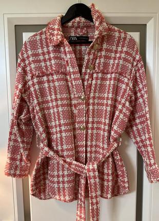 Рубашка твидовая zara
