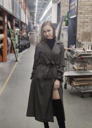 Графитовый тренч от zara