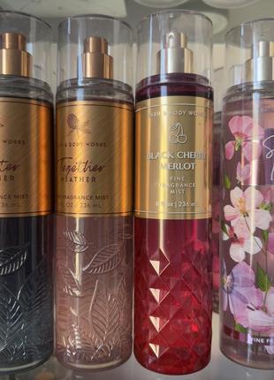 Парфюмированные спреи для тела bath and body works