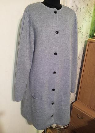 Sibinlinnebjerg шерстяное -50% мерино вязаное платье-кардиган с карманами