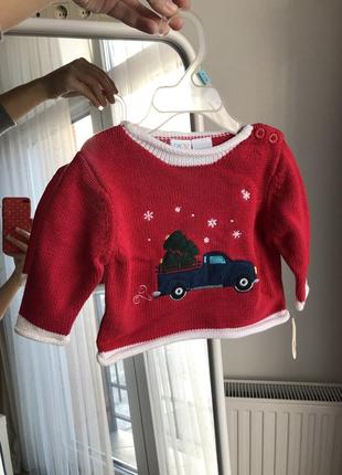 Детские новогодние свитерочки новые 0-3, 3-6 месяца