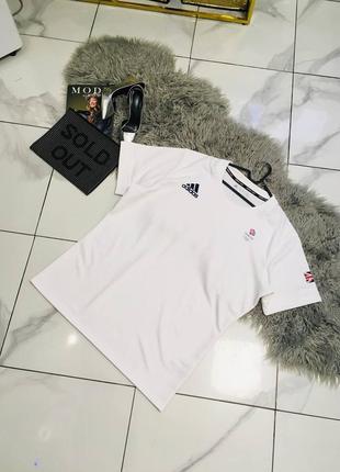 Біла спортивна футболка оригінал adidas performance team gb rugby 2xl