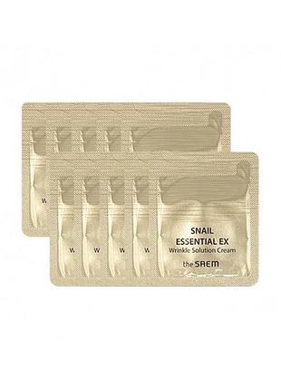 Равликовий крем від зморшок the saem snail essential ex wrinkle solution cream тестер 1.5 мл