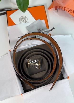 Ремень кожаный двусторонний черный рыжий