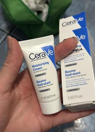 Увлажняющий крем для лица и тела сerave moisturizing cream для сухой и очень сухой кожи, 15 мл