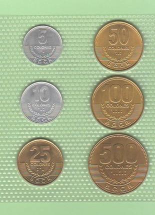 Набор монет коста-рика пластик блистер запайка набір коста-ріка