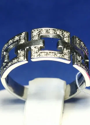 Серебряное кольцо три квадрата с чернением 1048