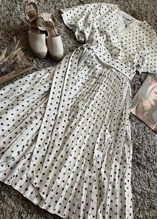Стильное, платье, платье, в горох, горошек