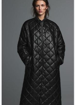 Пальто з еко шкіри zara ( s)