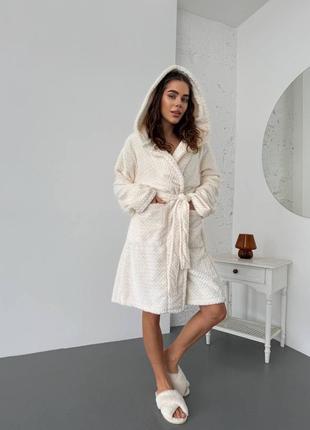 Теплый махровый халат