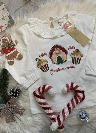 Реглан для девочки "режущие маффины" на возраст 12/18 месяцев (77/82 рост), бренд zippy португалия